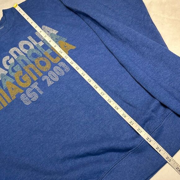 Magnolia Sweatshirt Womens Sz S Blue Retro-Style Graphic Waco TX Fixer Upper - Picture 6 of 6
